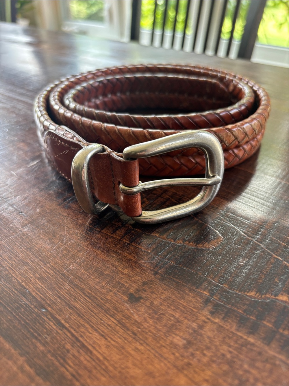 Coach Braided Leather Men's Belt - Brown